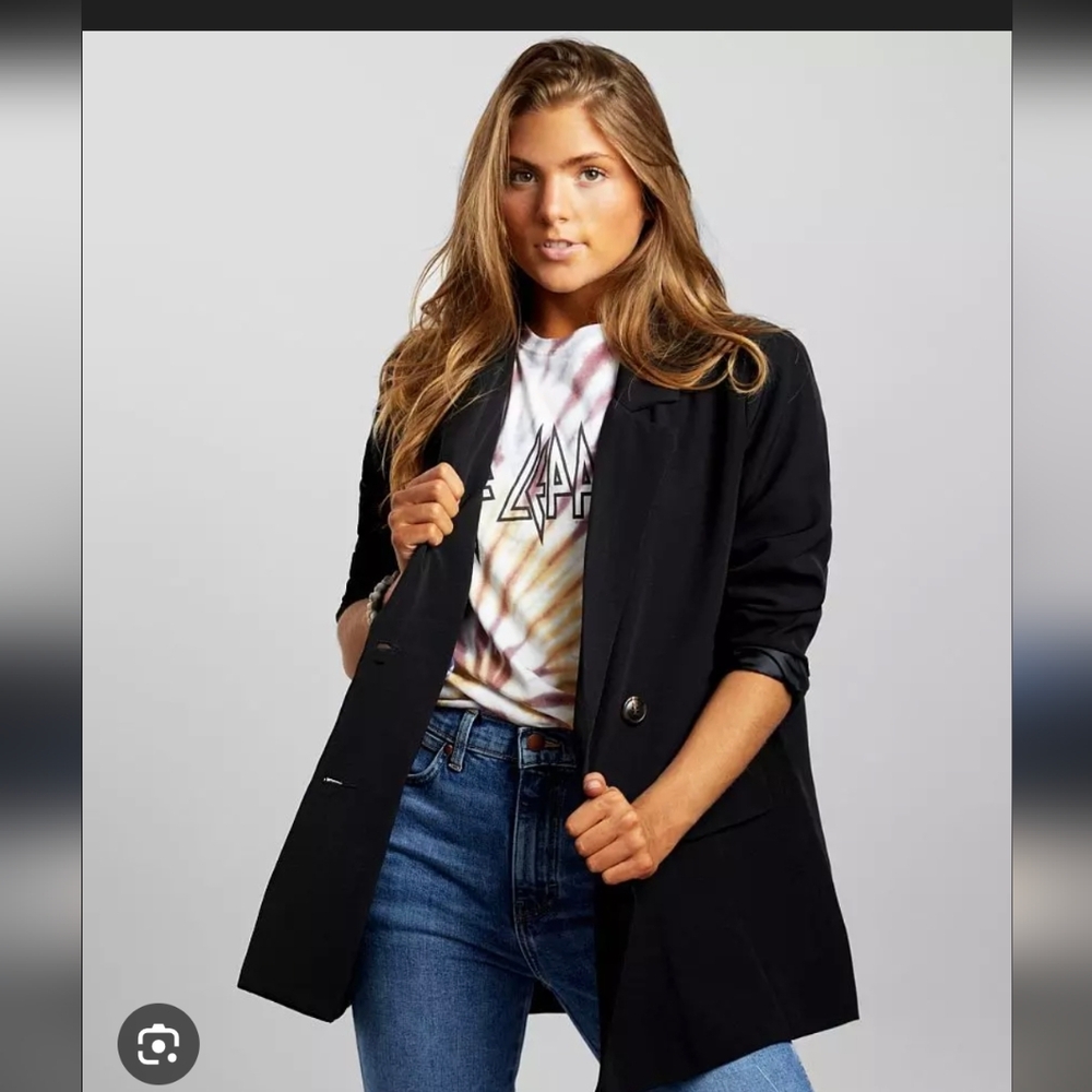 Buckle Stoosh Black Stretch Long line Blazer Large Office Classic Capsule L